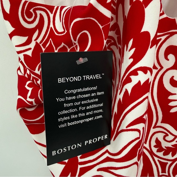 Boston Proper NWT Beyond Travel Cutout Front Midi Size S Dress Sleeveless Red - Picture 6 of 9